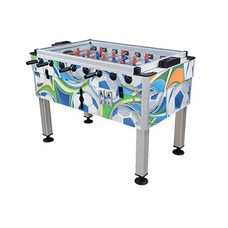 FM-301 SPECIAL CLOSED CIRCUIT FOOTBALL TABLE WITH GLASS LED CLOTHING